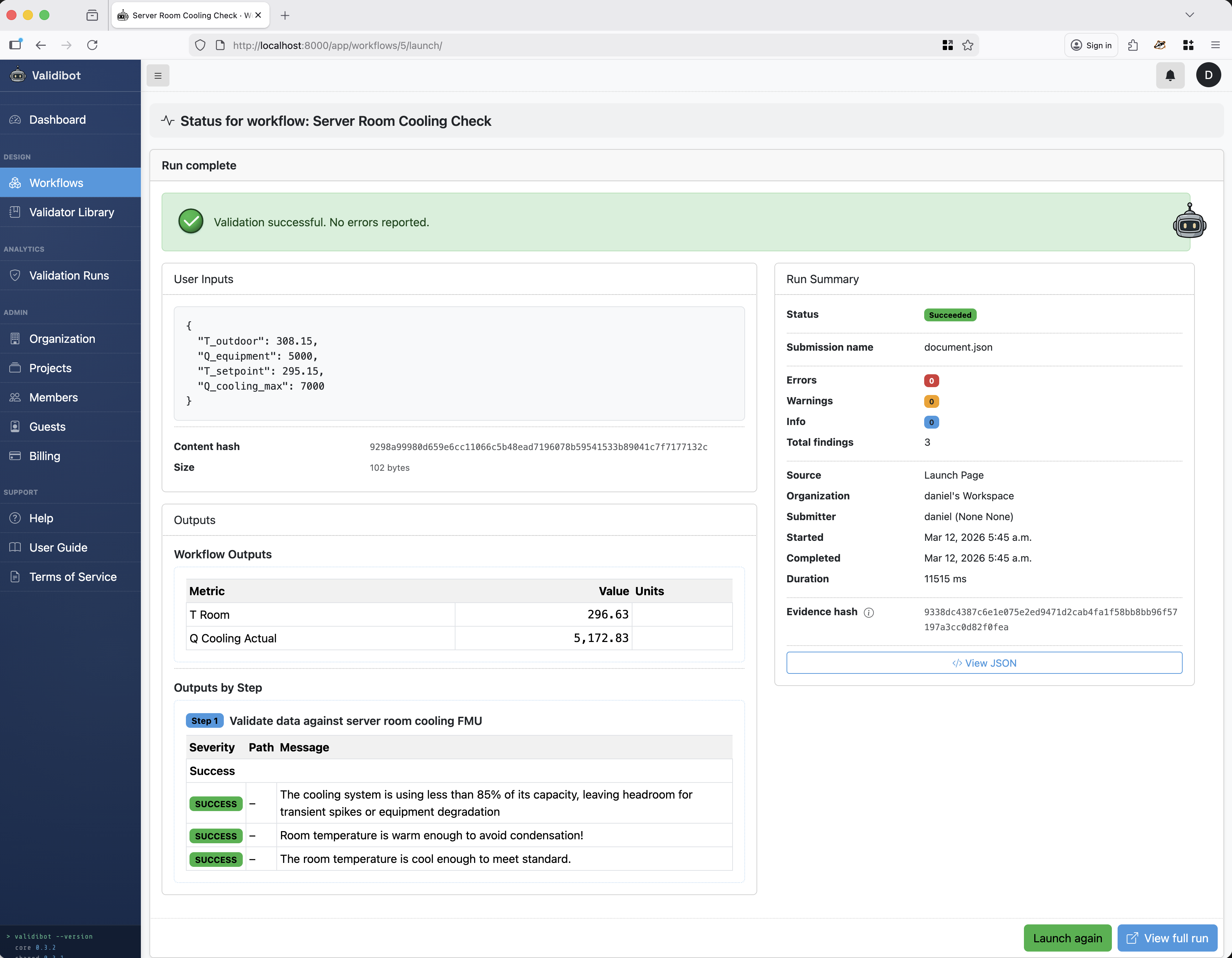 Screenshot of Validibot.