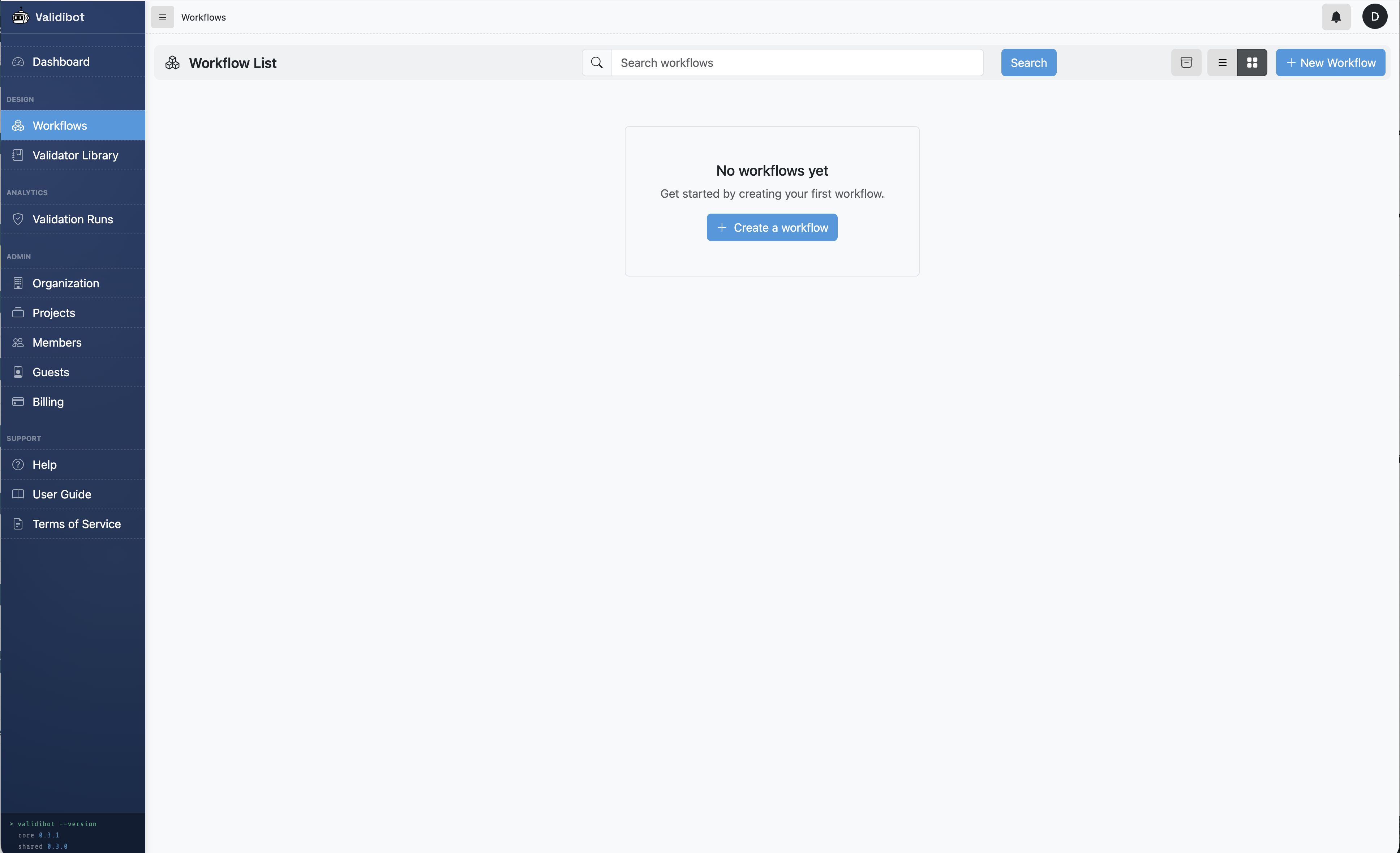 Screenshot of Validibot in use
